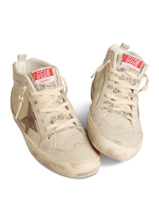 Women's Mid Star Almond Toe Star Patch & Crystal Fabric Sneakers