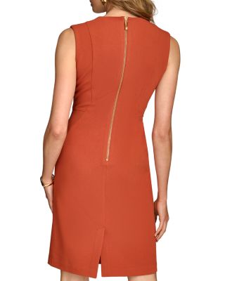 【Donna Karan New York】Petite Jewel-Neck Side-Ruched Dress Donna Karan New York Petite Jewel-Neck Side-Ruched Dress