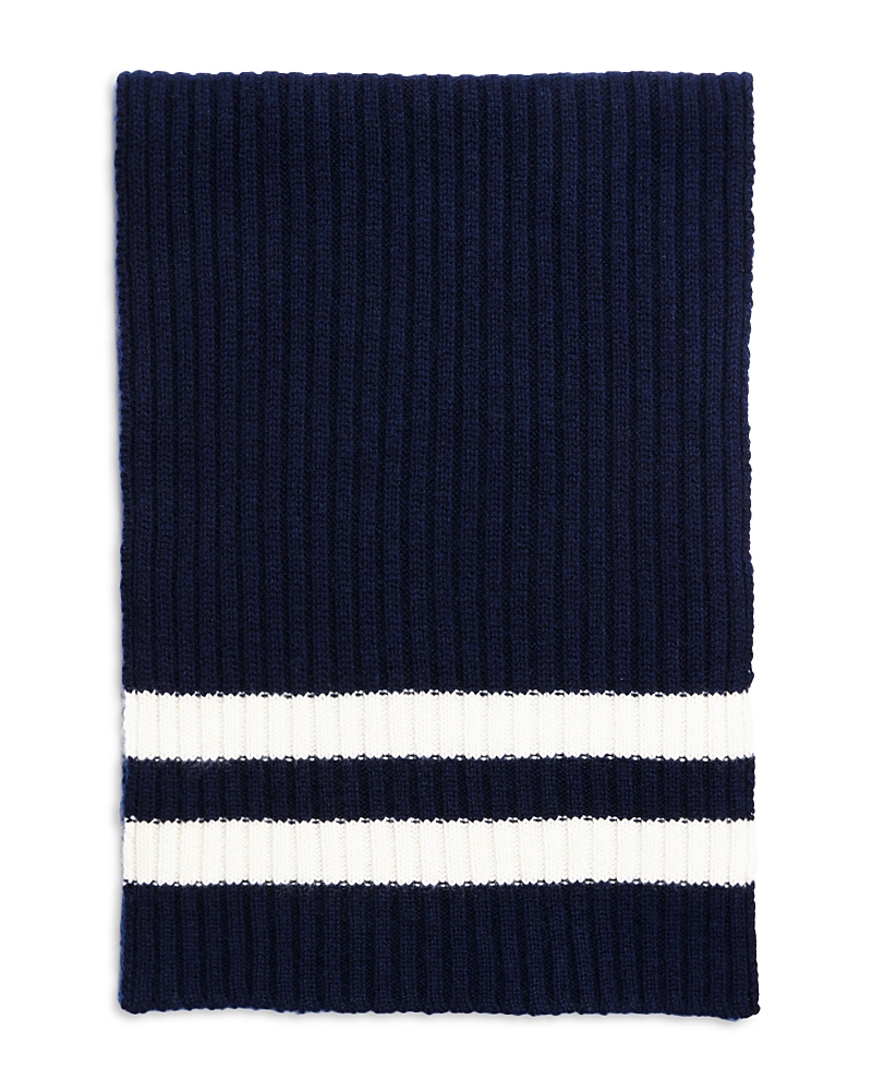 Bloomingdale's The Men's Store At Striped Knit Scarf - Exclusive In Navy