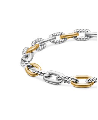 DY Madison&reg; Chain Bracelet in Sterling Silver with 18K Yellow Gold, 5.5mm