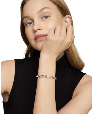 DY Madison&reg; Chain Bracelet in Sterling Silver with 18K Yellow Gold, 8.5mm