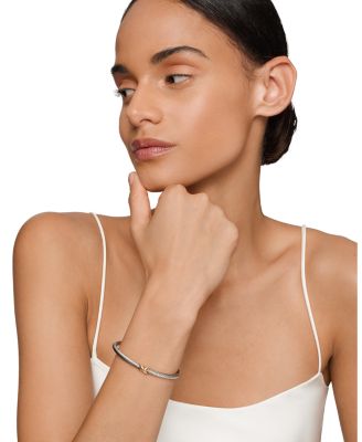 Sterling Silver X Station Bracelet with 18K Rose Gold