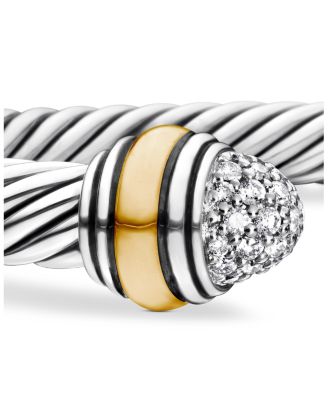 Cable Classics Bracelet with Diamonds and 14K Gold, 5mm