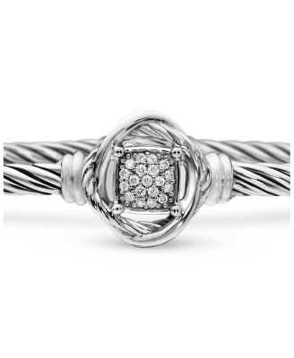 Infinity Bracelet in Sterling Silver with Diamonds, 3mm