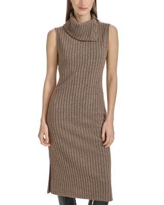 Sleeveless Rib Knit Sweater Dress