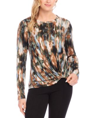 Karen Kane Printed Side Twist Crewneck Top
