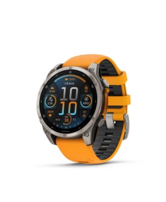 Garmin - Fenix 8 47mm, AMOLED, Saphire, Bare Graphite Titanium, Spark Orange/Graphite Band Watch / Fitness Tracker