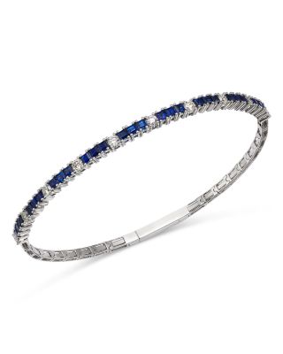 Bloomingdale's Fine Collection - Sapphire & Diamond Bangle Bracelet in 14K White Gold