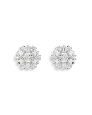 Swarovski - Idyllia Crystal Snowflake Stud Earrings in Rhodium Plated