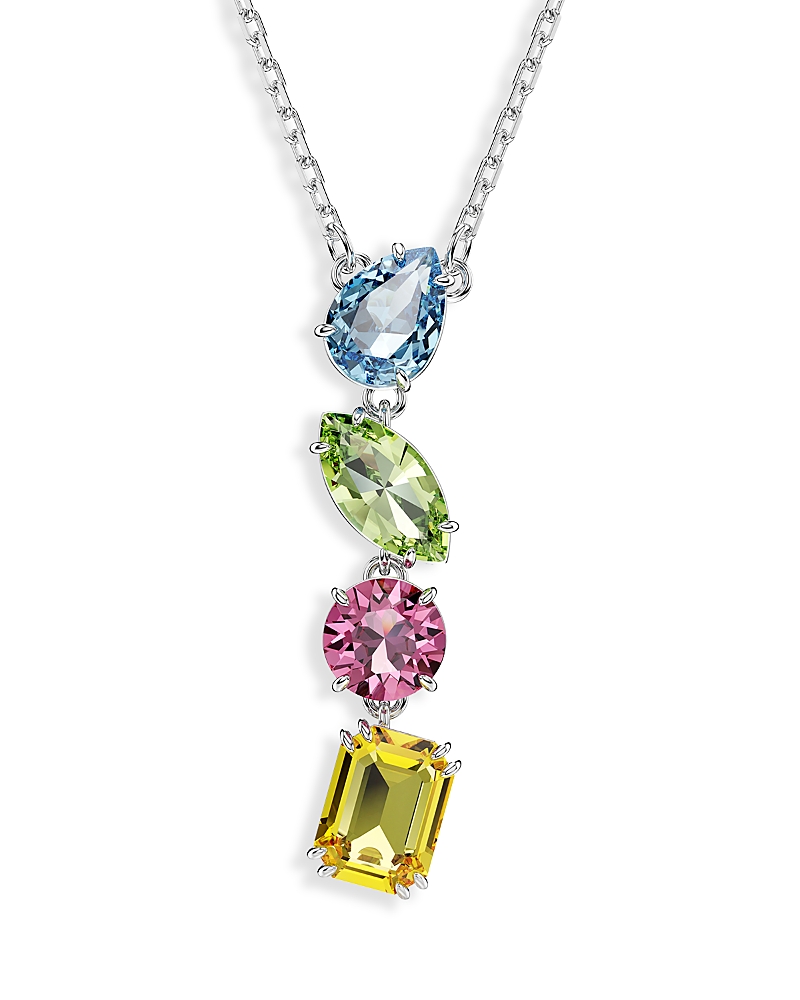 Swarovski Gema Crystal Pendant Necklace In Multi/silver