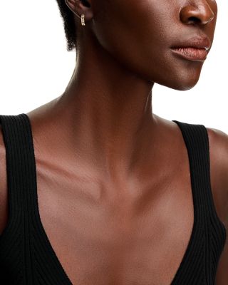 Diamond Baguette Huggie Hoop Earrings in 14K Yellow Gold, 0.25 tcw