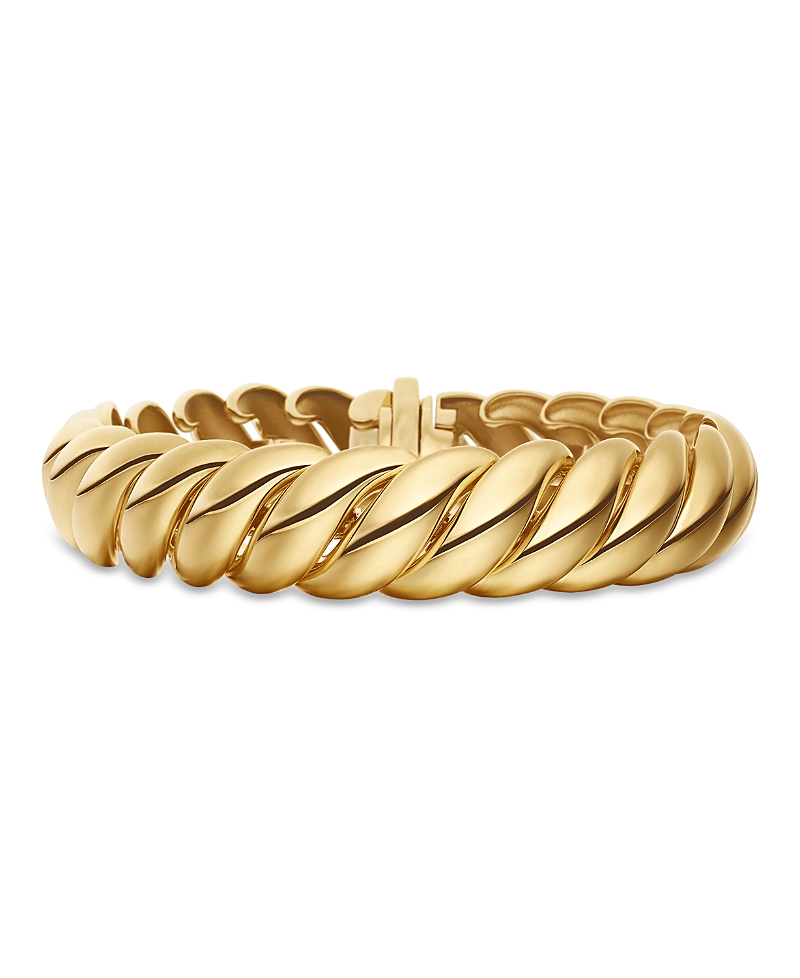 Sculpted Cable Bracelet in 18K Yellow Gold, 14mm