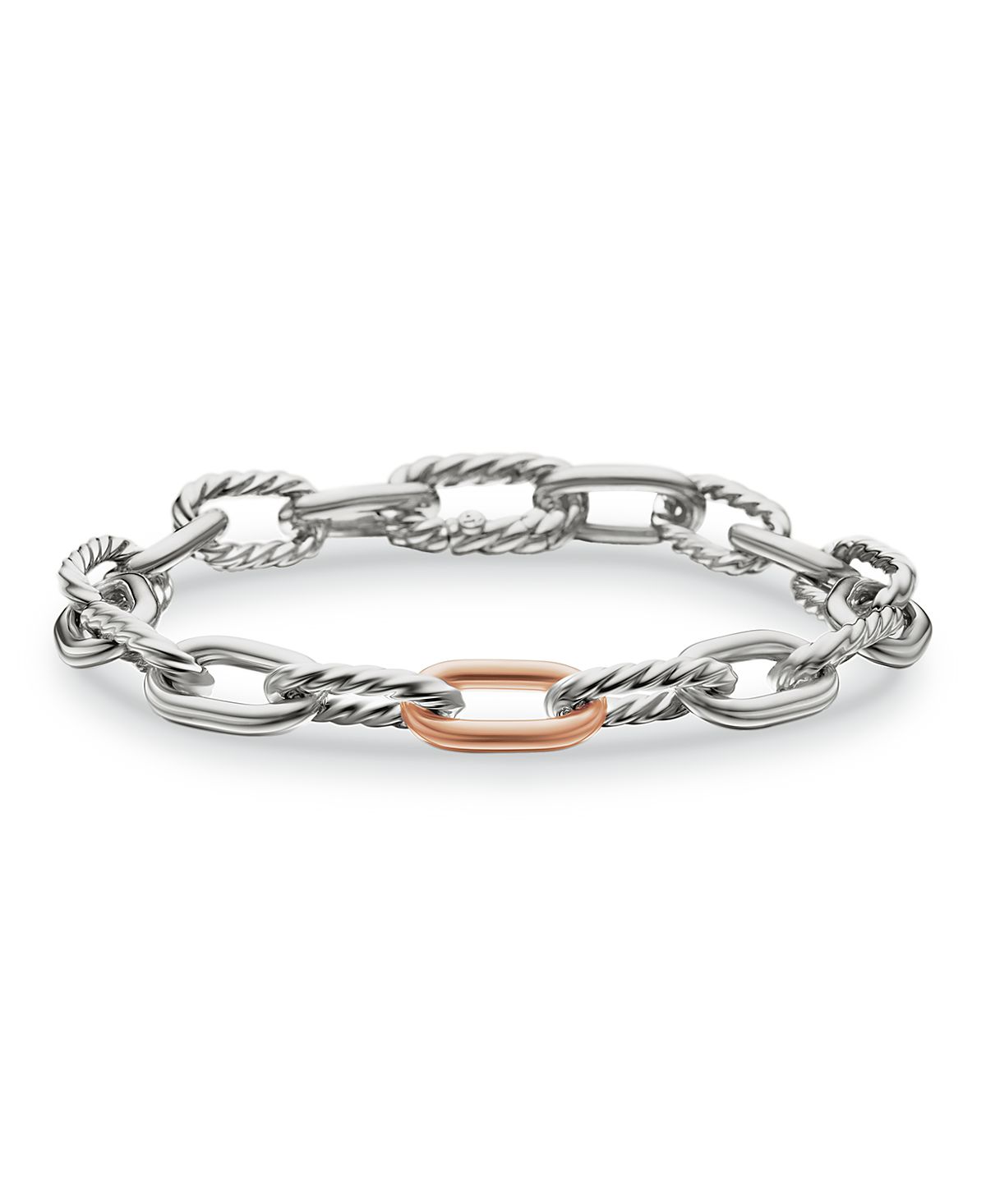 David Yurman 18K Rose Gold & Sterling Silver Dy Madison Link Bracelet, 8.5mm