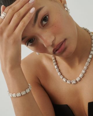 Diamond Mosaic Drop Earrings in 14K White Gold, 2.0 tcw 