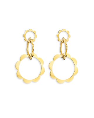 CADAR - 18K Yellow Gold Bloom Trio Unity Flower Drop Earrings
