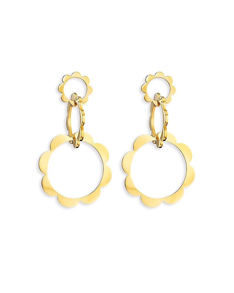 Cadar 18K Yellow Gold Bloom Trio Unity Flower Drop Earrings