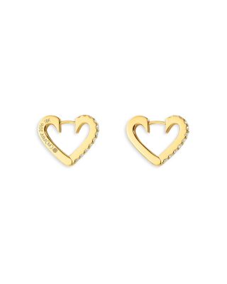 18K Yellow Gold Endless Hoop Earrings with Diamonds, 0.34 tcw
