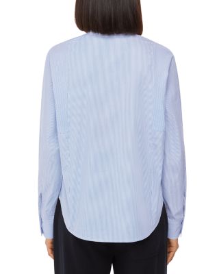Striped Grandad Collar Shirt