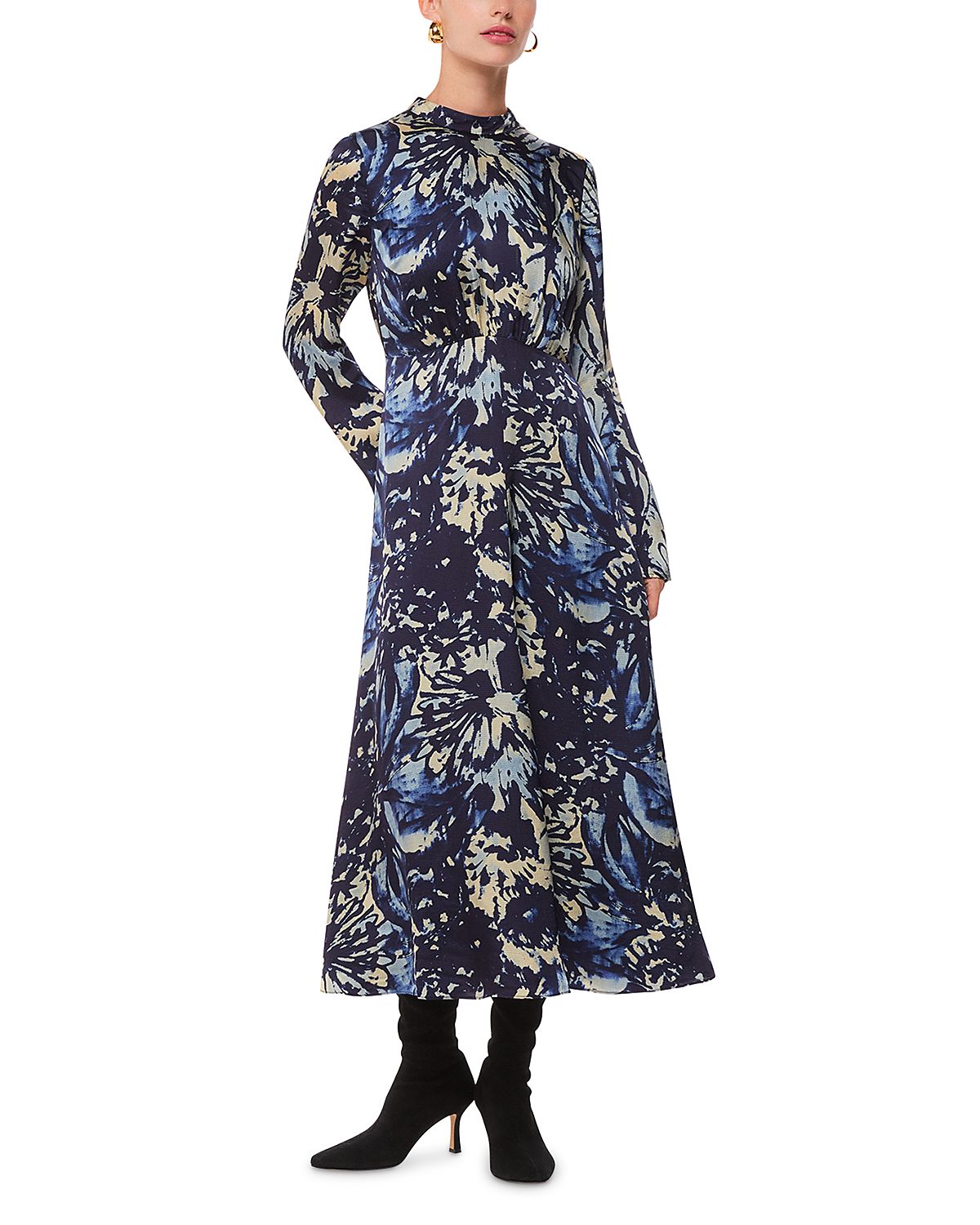 Whistles Dazzled Floral Satin Dress