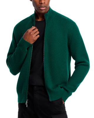 Michael Kors Honeycomb Zip Front Sweater