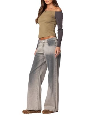 Contrast Off Shoulder Top