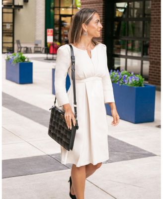 Women&#39;s Empire Waist Maternity &amp; Nursing Midi Tea Dress in TENCEL (Regular &amp; Petite)