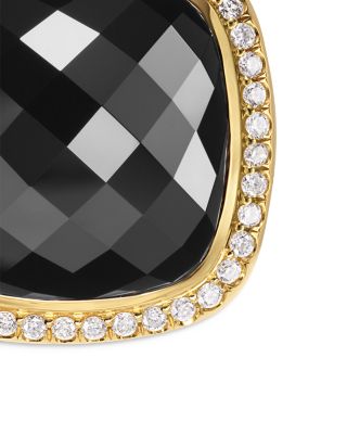 Albion&reg; Pendant in 18K Yellow Gold with Black Onyx and Diamonds, 15mm