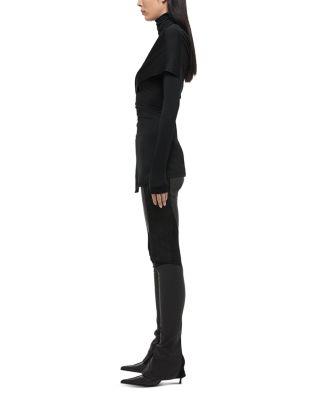 Asymmetric Draped Turtleneck Top