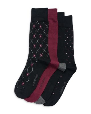 Calvin Klein - Combed Cotton Blend Holiday Dress Crew Socks, Pack of 4