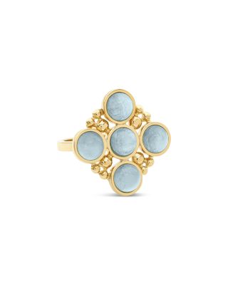 18K Yellow Gold Bubbles Aquamarine Ring