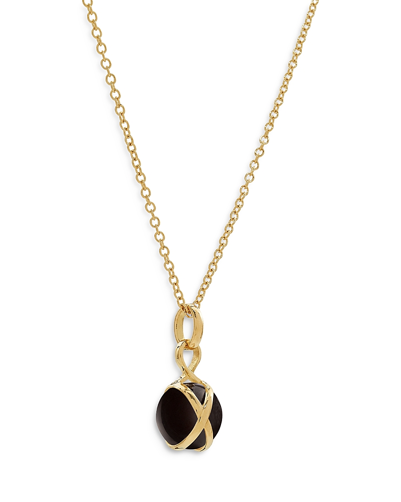 L. Klein 18k Yellow Gold Prisma Black Agate Small Pendant Necklace, 16-18 In Black/gold