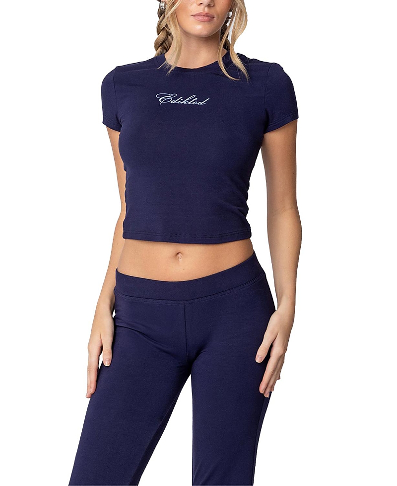 Shop Edikted T Shirt In Navy