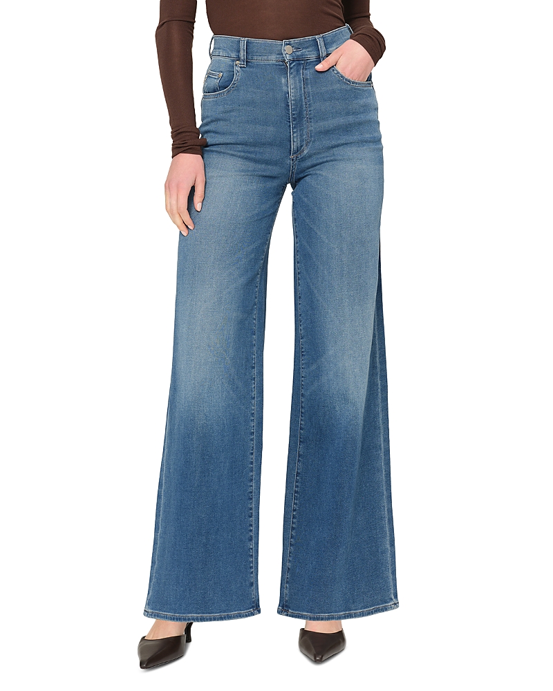 Dl1961 Softwear Hepburn Wide Leg High Rise Jeans Mohonk (ultimate Knit)