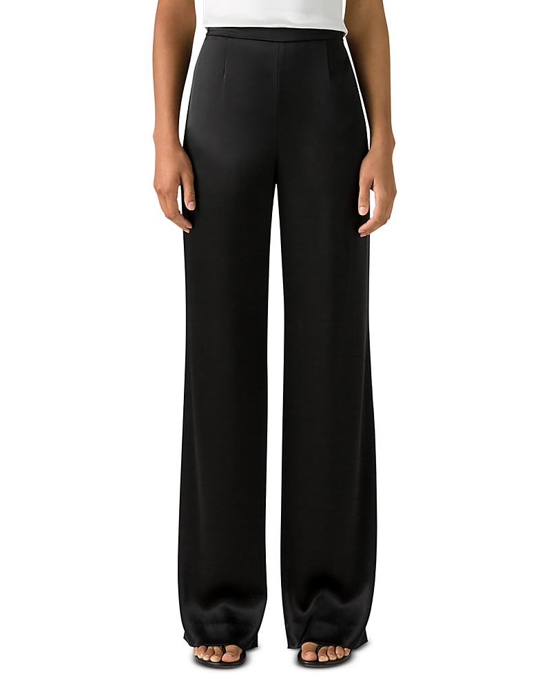 St John ‘diana' Flat Front Pressed Crease Straight Leg Pants In Black