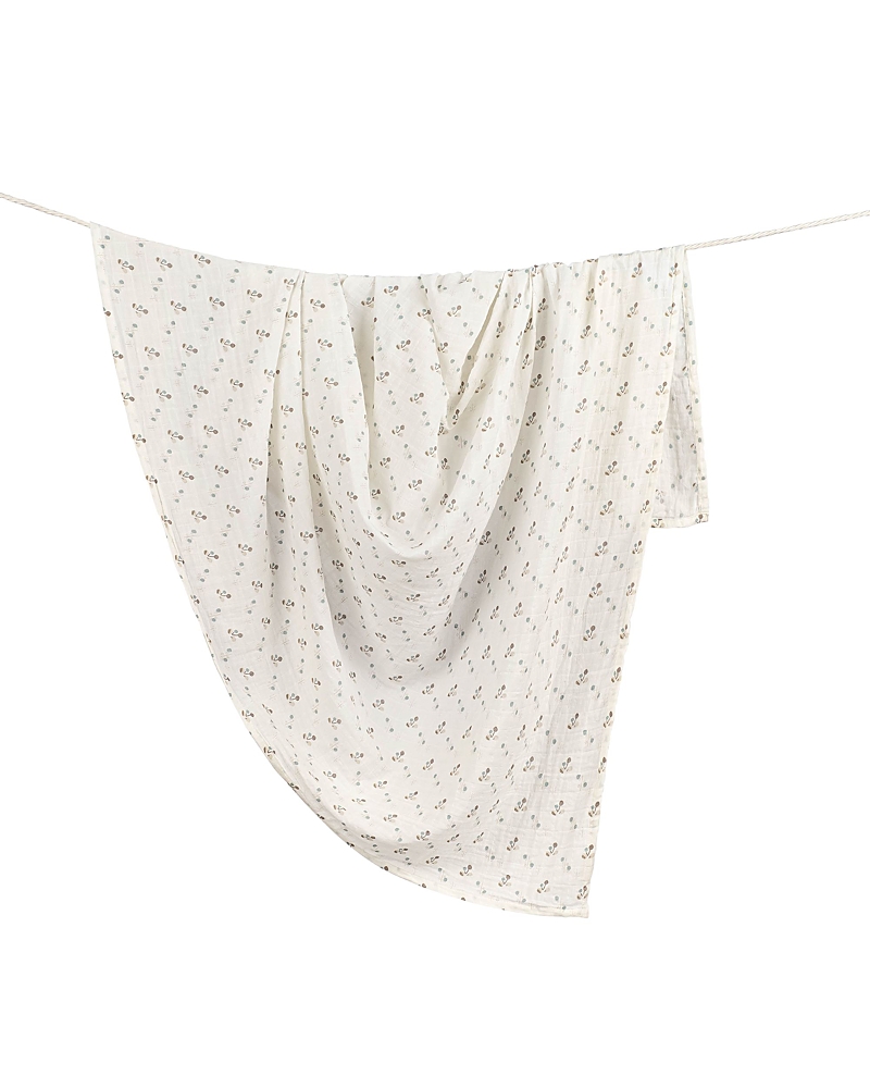 Crane Baby Poppy Single Swaddle Blanket In White