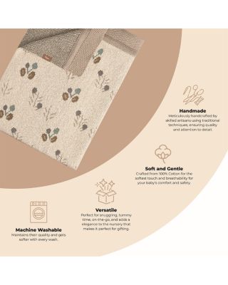 Avery Poppy Reversible Baby Blanket - Ages 0-36 Months