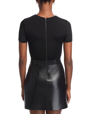 Chara Faux Leather Short Sleeve Dress