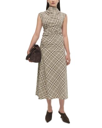 BURKE SLEEVELESS DRAPED MIDI DRESS