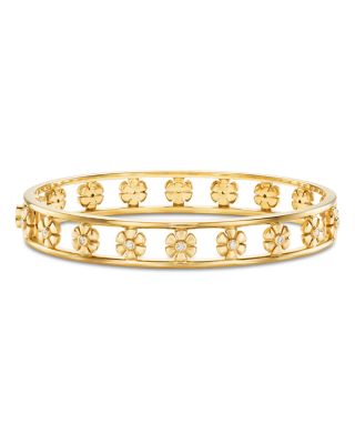 Temple St. Clair 18K Yellow Gold Diamond Fiori Openwork Bangle Bracelet
