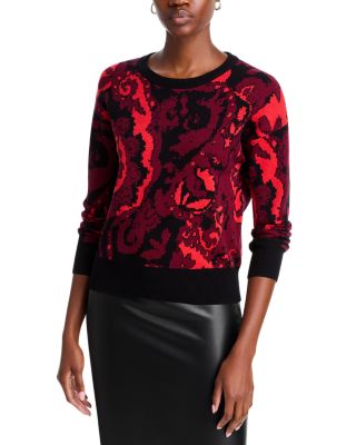 T Tahari - Crewneck Paisley Sweater