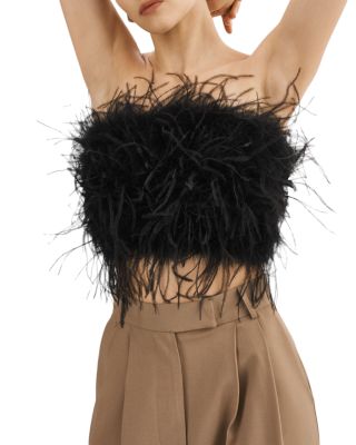 Zaina Feather Bustier Top 