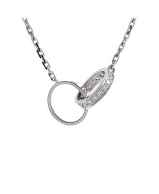 Pre-Owned Cartier - Love Interlocking Necklace 18K White Gold and Diamonds