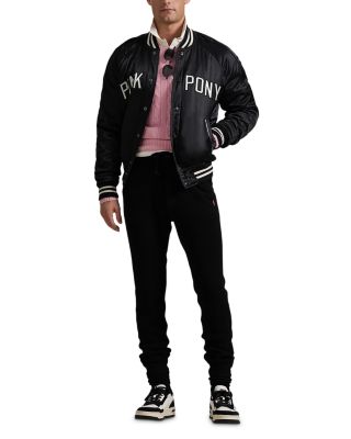 Unisex Satin Pink Pony Bomber Jacket