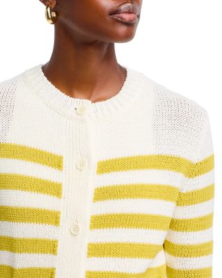 Striped Elbow Sleeve Cardigan 