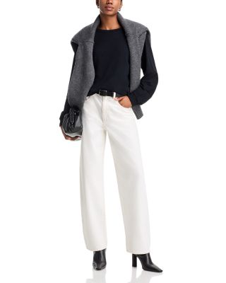 Low Slung Barrel Leg Jeans in Au Natural Clean