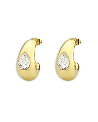 AQUA - Aerosphere Cubic Zirconia Huggie Hoop Earrings in Gold Tone - Exclusive