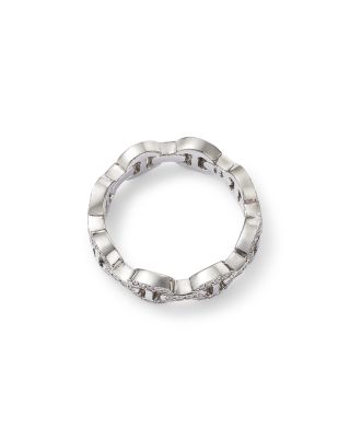 18K White Gold Heritage Diamond Tri Link Ring