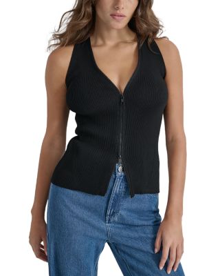 DKNY - Sleeveless Two Way Zip Sweater