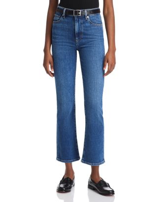 FRAME Le Sleek Straight Fit High Rise Cropped Jeans in