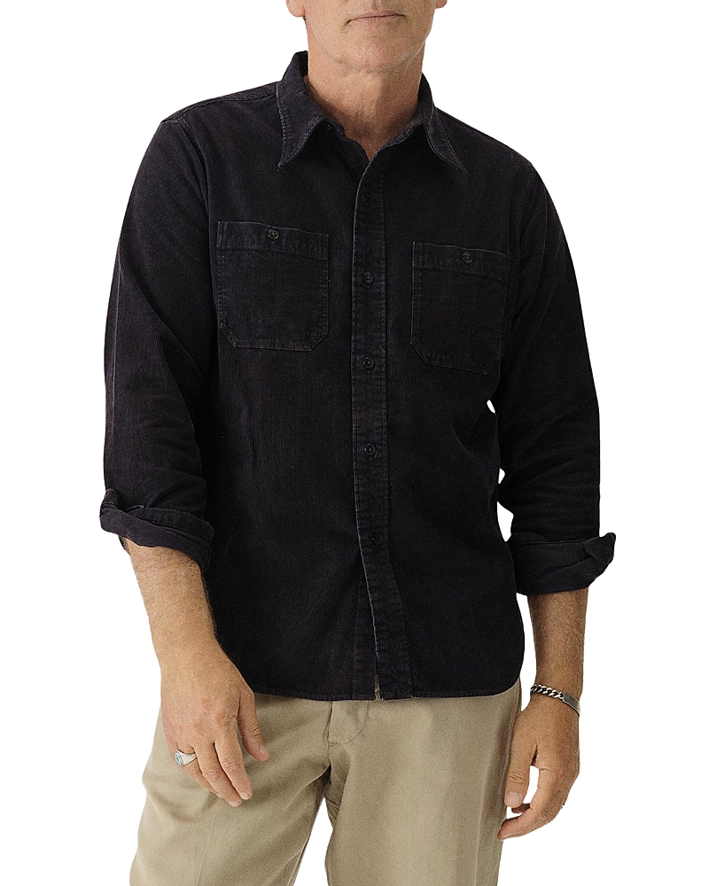 Shop Buck Mason Craftsman Station Cotton Corduroy Classic Fit Button Down Work Shirt In Nightshade